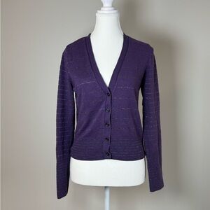American Eagle Outfitters Deep Purple Cardigan